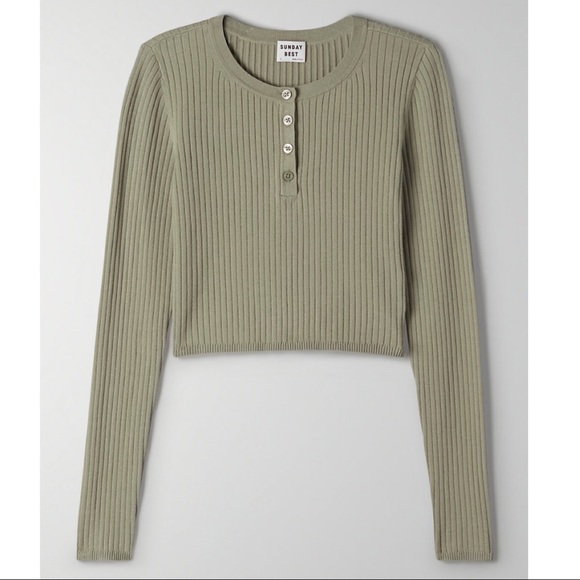 Aritzia (Sunday Best) Sienna Cropped Sweater in White (NWOT) - Picture 4 of 12